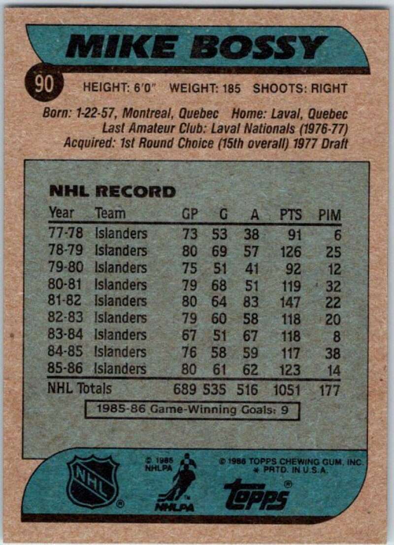 1986-87 Topps #90 Mike Bossy V50123