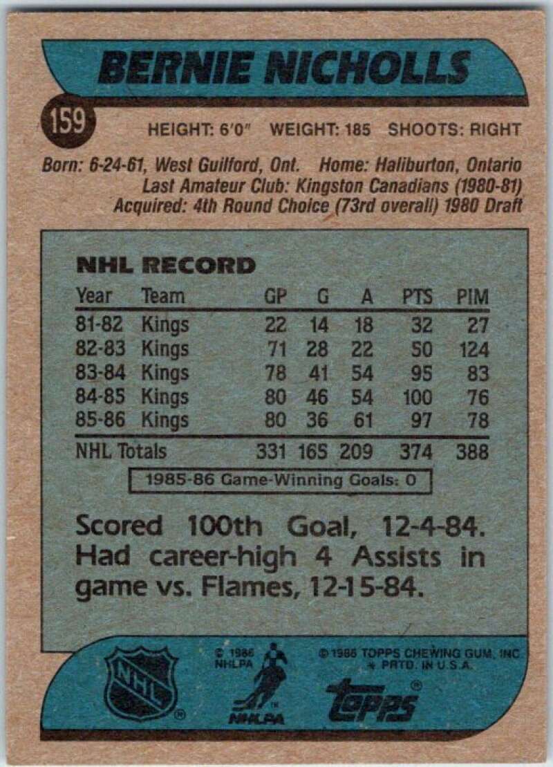 1986-87 Topps #159 Bernie Nicholls V50196