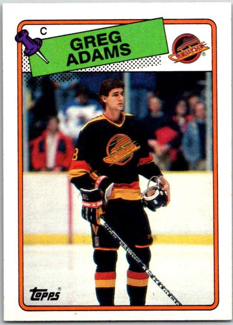 1988-89 Topps #162 Greg Adams Vancouver Canucks V50274