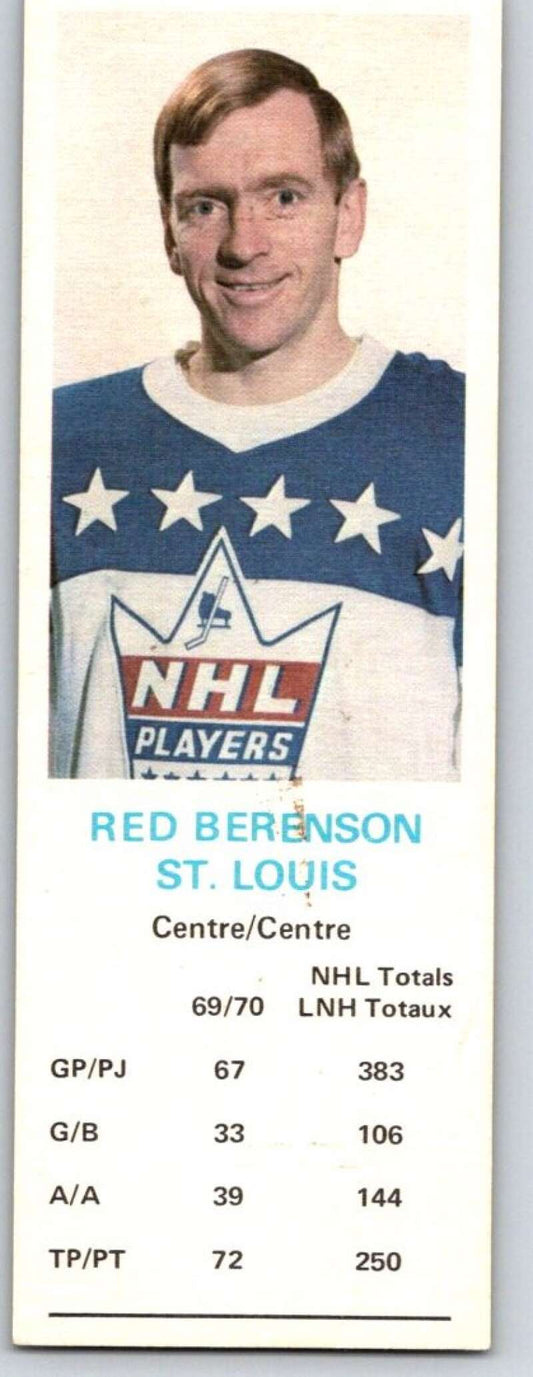 1970-71 Dad's Cookies #5 Red Berenson  St. Louis Blues  X194