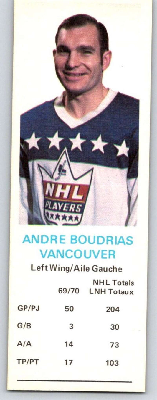 1970-71 Dad's Cookies #8 Andre Boudrias  Vancouver Canucks  X199
