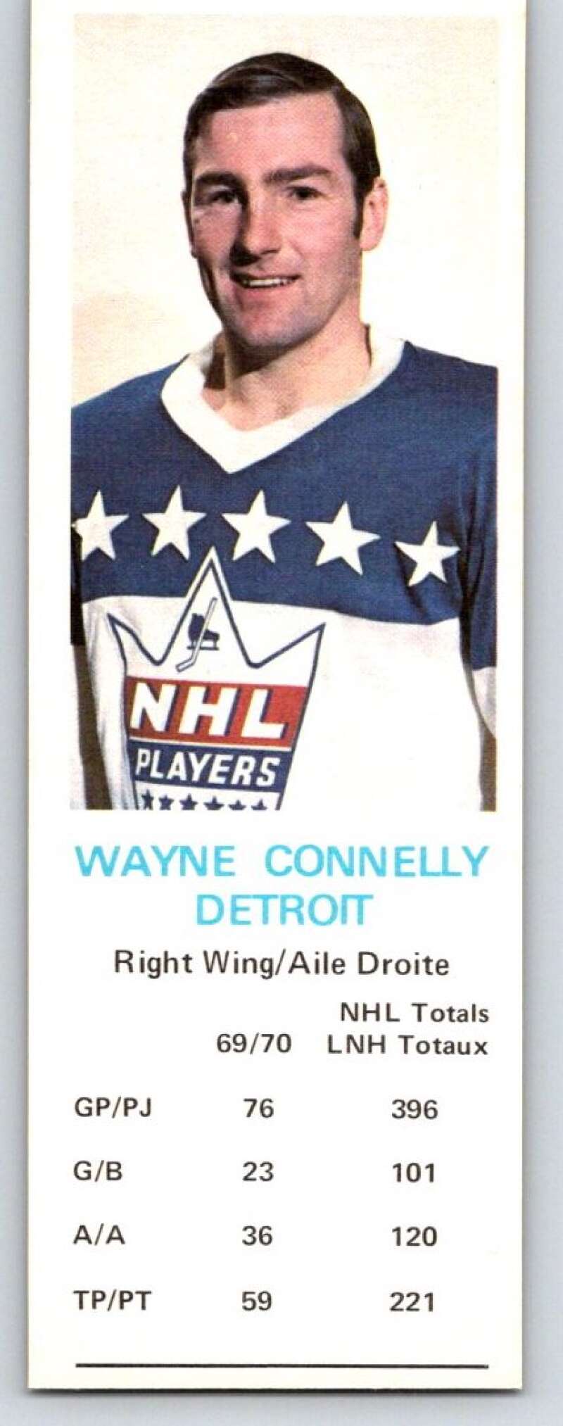 1970-71 Dad's Cookies #16 Wayne Connelly Detroit Red Wings X216