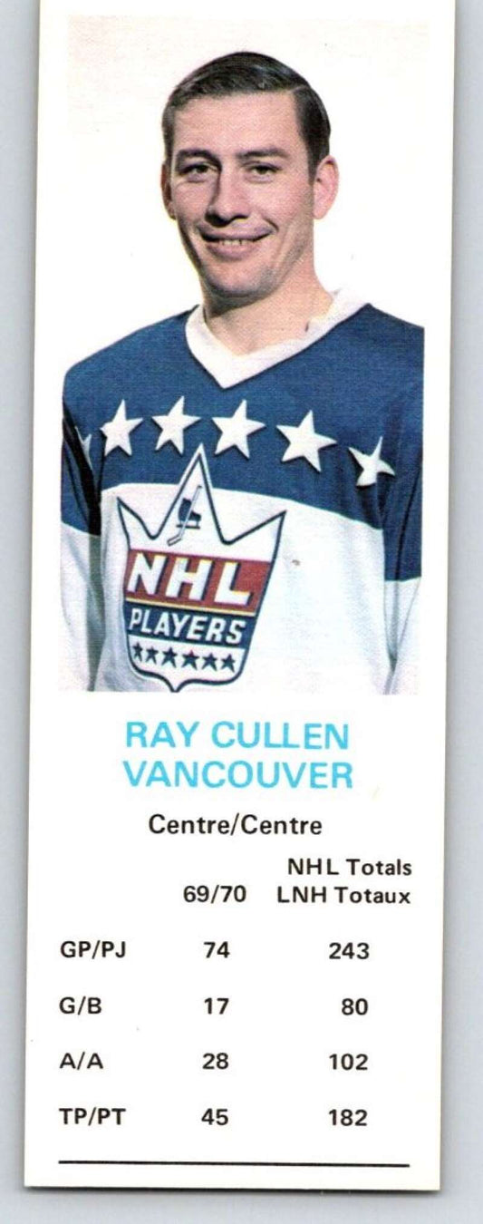 1970-71 Dad's Cookies #19 Ray Cullen  Vancouver Canucks  X222
