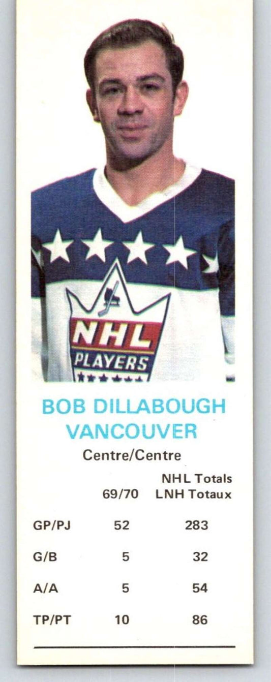 1970-71 Dad's Cookies #22 Bob Dillabough  Vancouver Canucks  X228