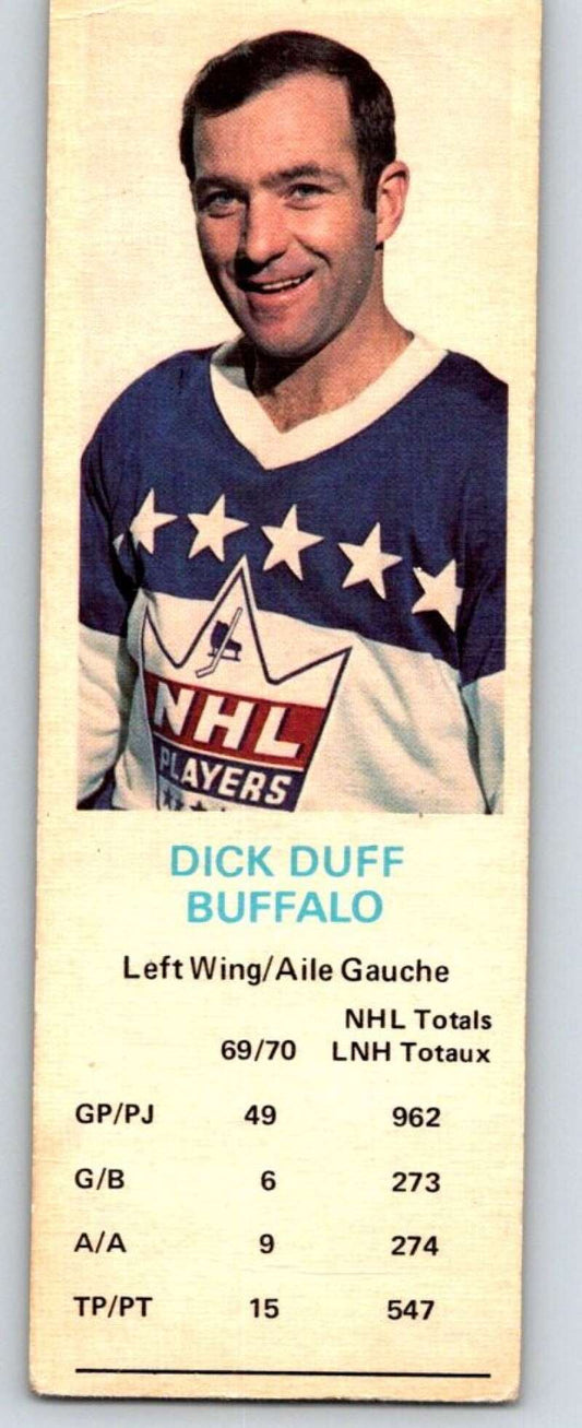 1970-71 Dad's Cookies #25 Dick Duff  Buffalo Sabres  X234