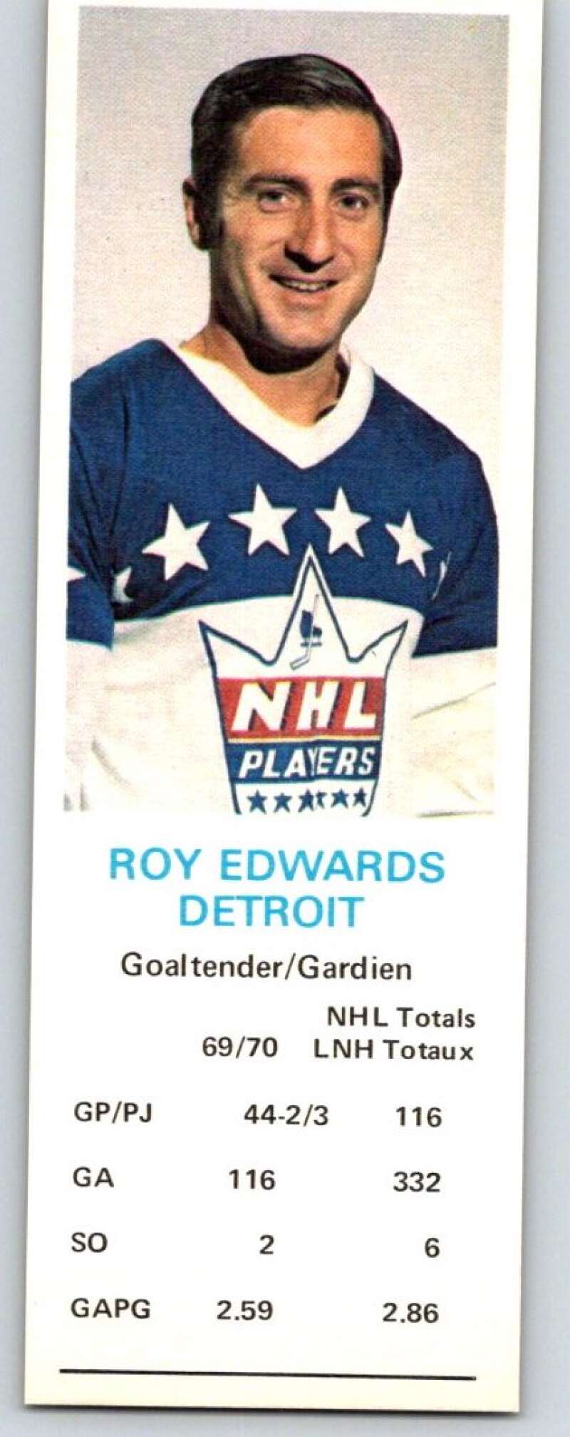 1970-71 Dad's Cookies #27 Roy Edwards Detroit Red Wings X237