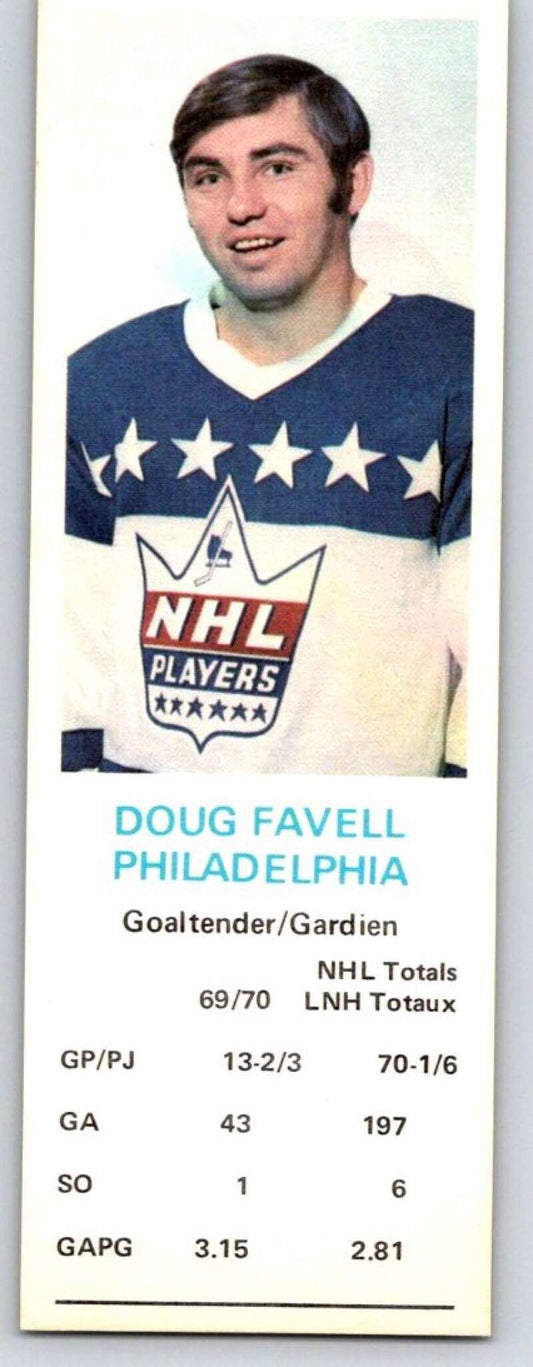 1970-71 Dad's Cookies #32 Doug Favell  Philadelphia Flyers  X244