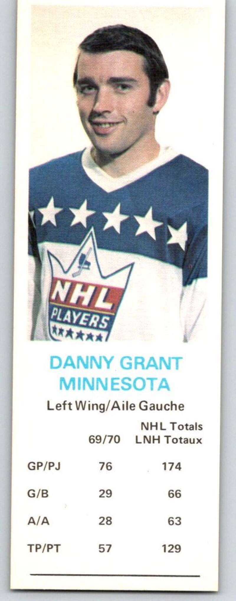 1970-71 Dad's Cookies #43 Danny Grant Minnesota North Stars X259