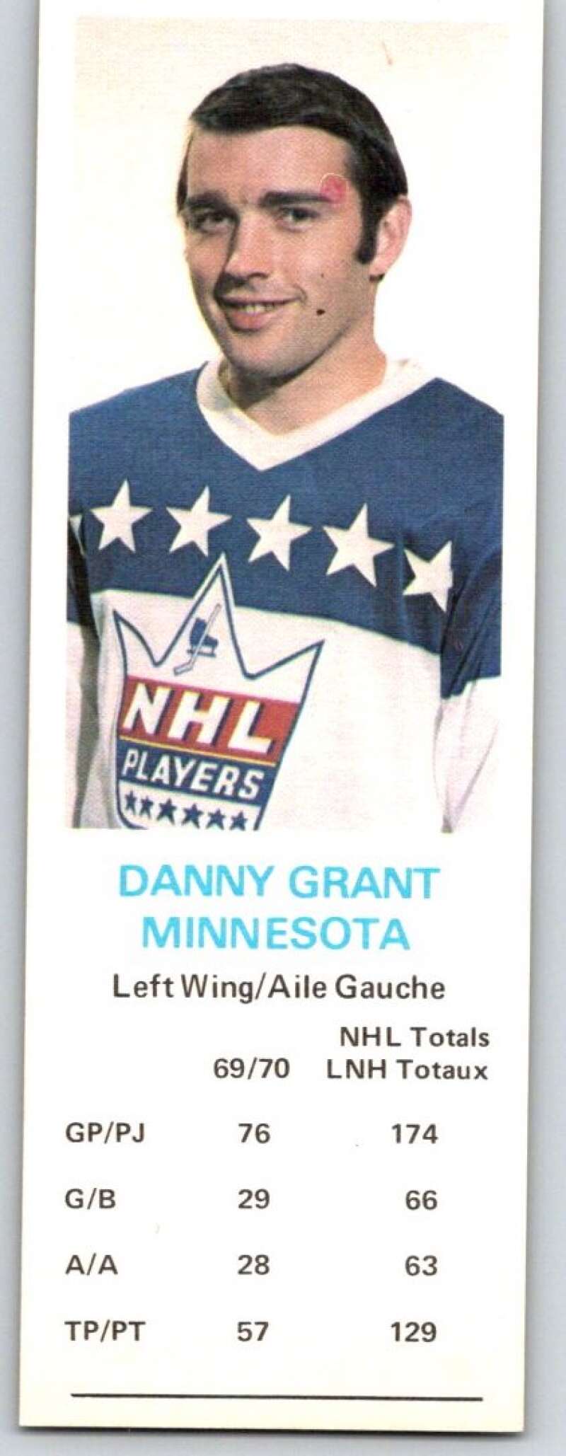 1970-71 Dad's Cookies #43 Danny Grant Minnesota North Stars X260