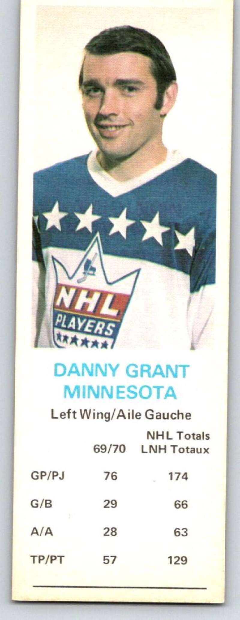 1970-71 Dad's Cookies #43 Danny Grant Minnesota North Stars X261