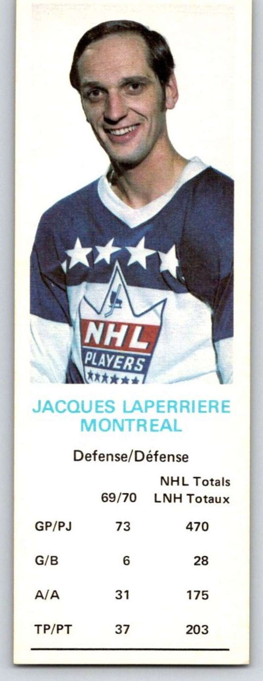 1970-71 Dad's Cookies #69 Jacques Laperriere  Montreal Canadiens  X306