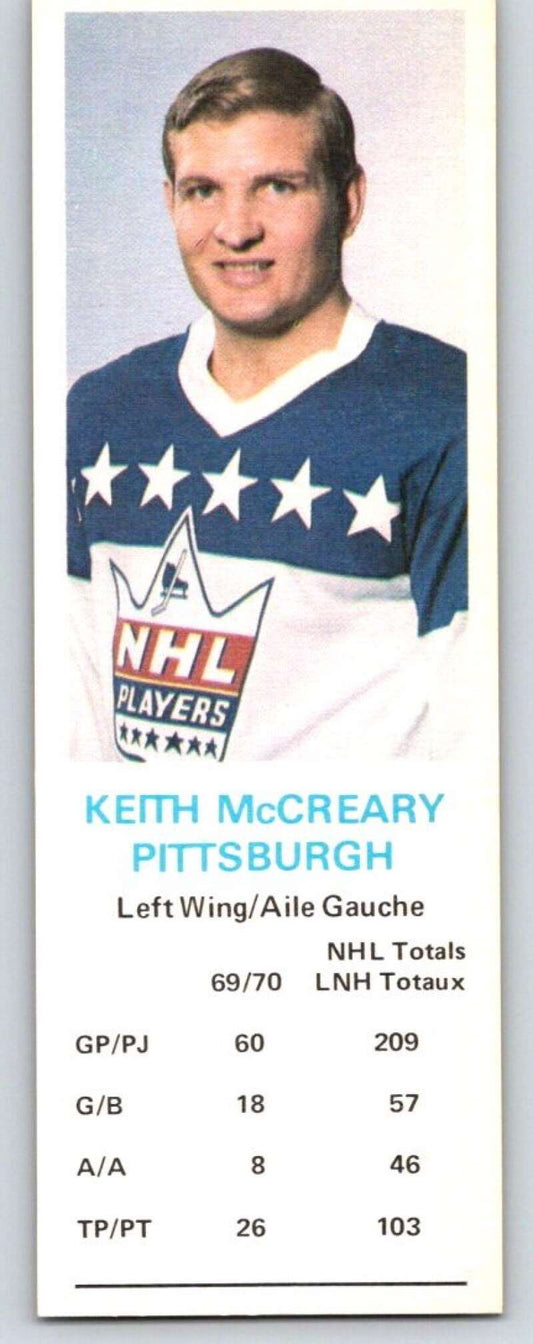 1970-71 Dad's Cookies #80 Keith McCreary  Pittsburgh Penguins  X325