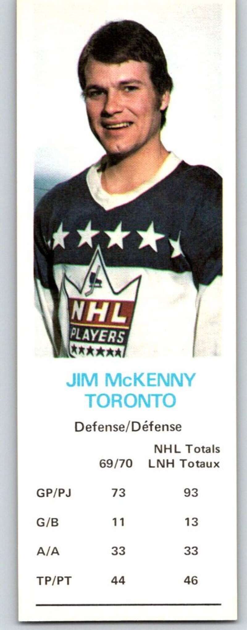 1970-71 Dad's Cookies #82 Jim McKenny Toronto Maple Leafs X328