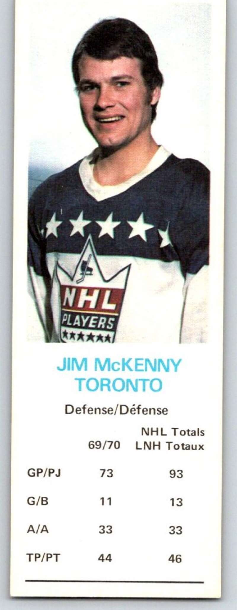 1970-71 Dad's Cookies #82 Jim McKenny Toronto Maple Leafs X329