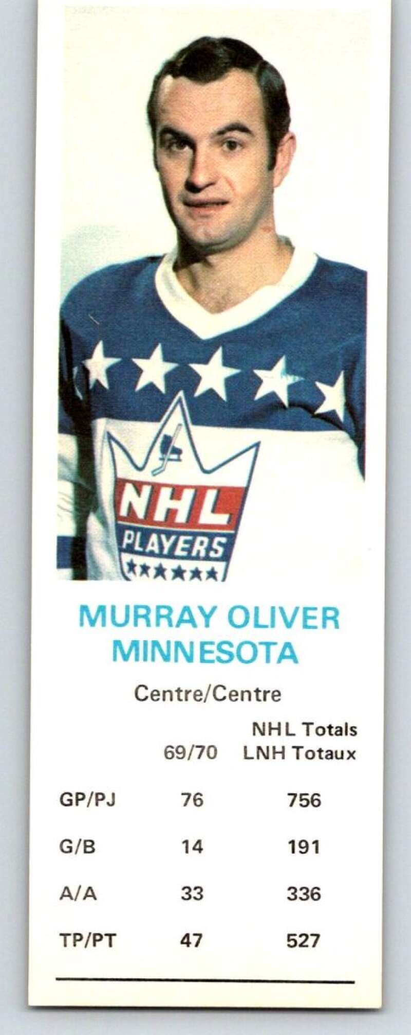 1970-71 Dad's Cookies #91 Murray Oliver Minnesota North Stars X345