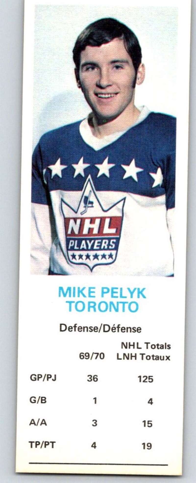 1970-71 Dad's Cookies #98 Mike Pelyk Toronto X359