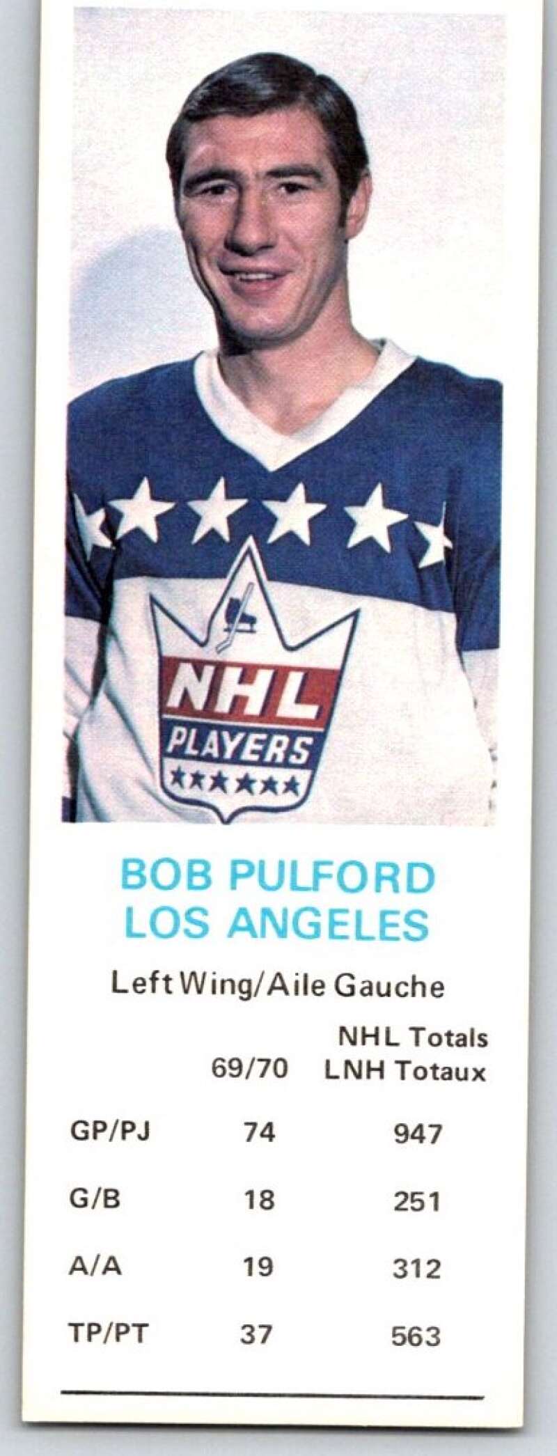 1970-71 Dad's Cookies #106 Bob Pulford Los Angeles Kings X371