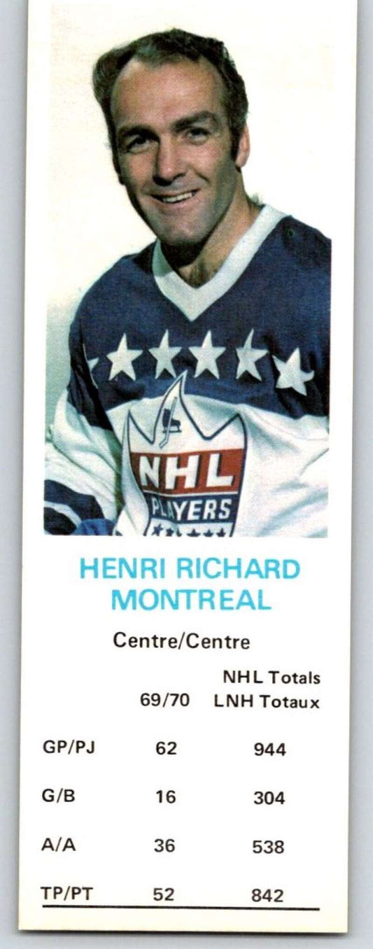 1970-71 Dad's Cookies #111 Henri Richard  Montreal Canadiens  X379