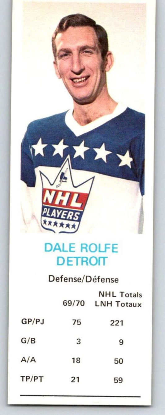1970-71 Dad's Cookies #113 Dale Rolfe  Detroit Red Wings  X381