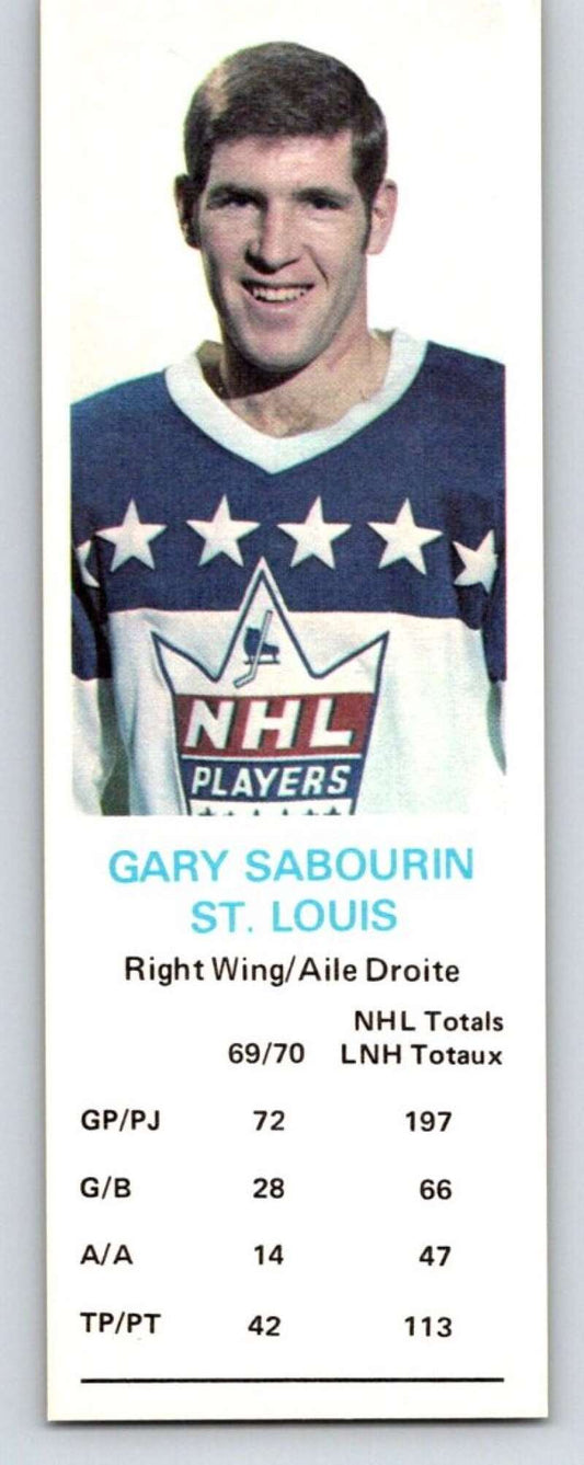 1970-71 Dad's Cookies #115 Gary Sabourin  St. Louis Blues  X385