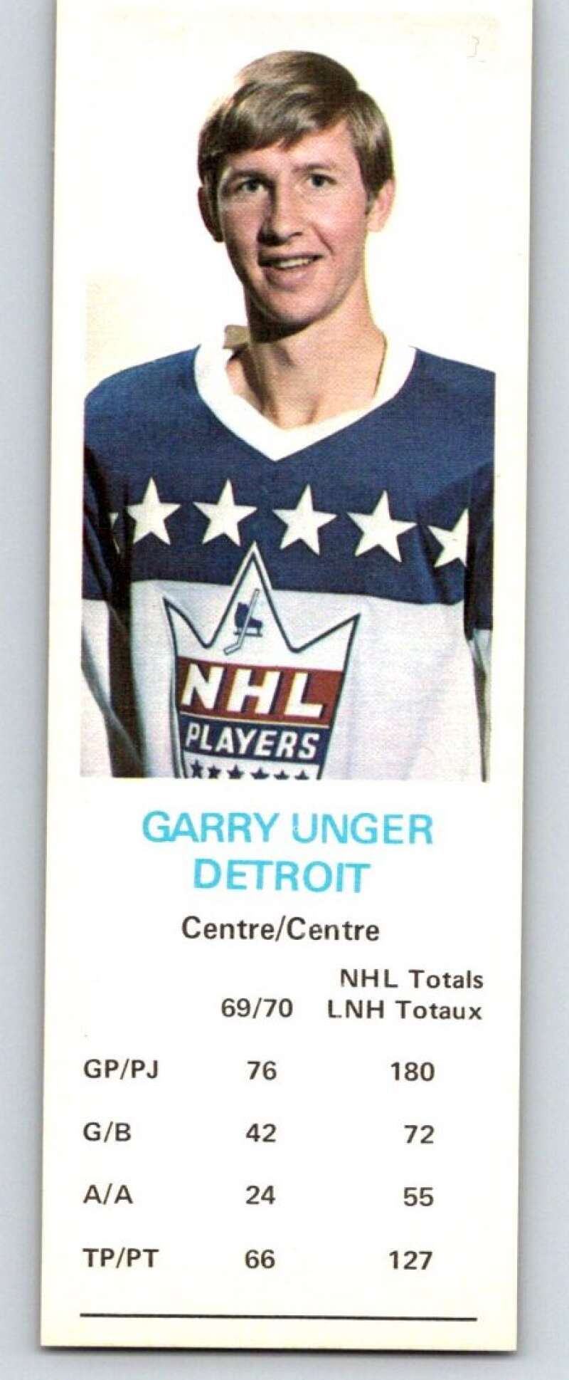 1970-71 Dad's Cookies #131 Garry Unger Detroit Red Wings X411