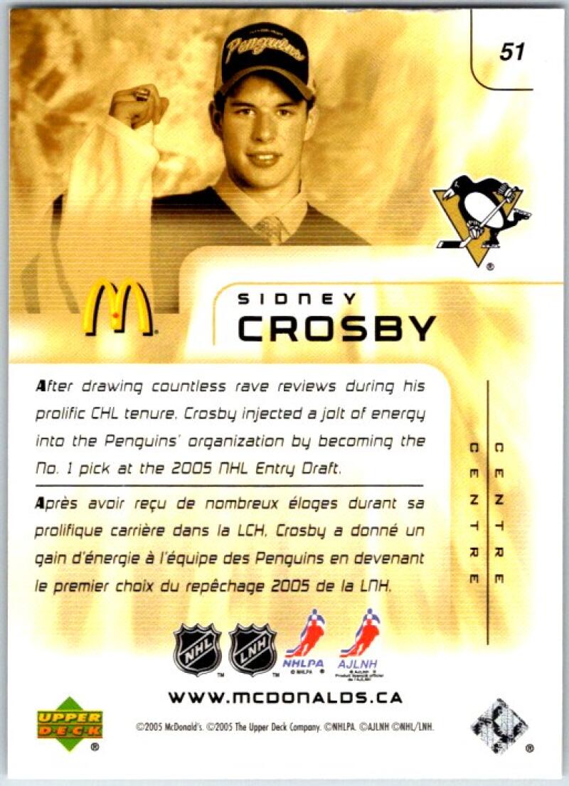 HCWPP - 2005-06 Upper Deck McDonald's #51 Sidney Crosby RC Rookie - 294161