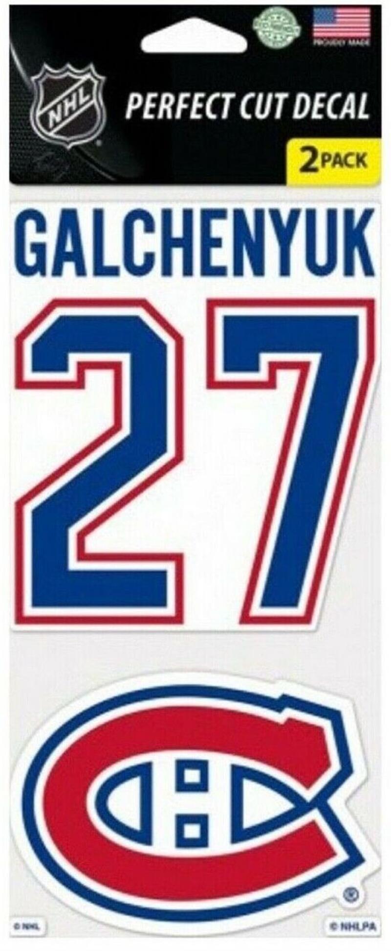Canadiens Alex Galchenyuk Perfect Cut Decal/Sticker Set of 2 NHL 4x4 Image 1