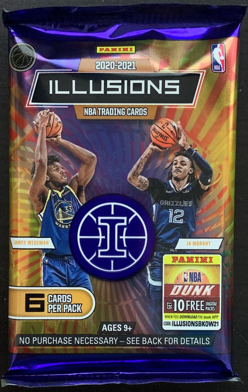 2020-21 Panini Illusions Basketball 6 Card Trading Card Pack