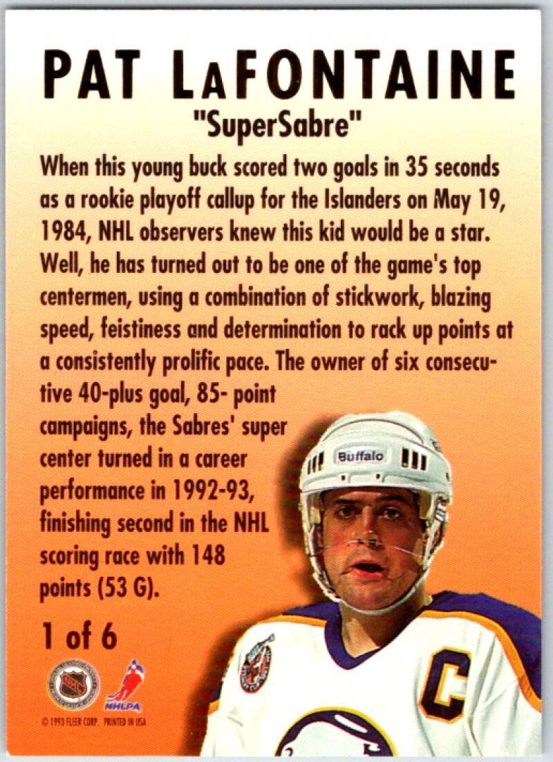 1993-94 Fleer Ultra Scoring Kings #1 Pat LaFontaine V50622