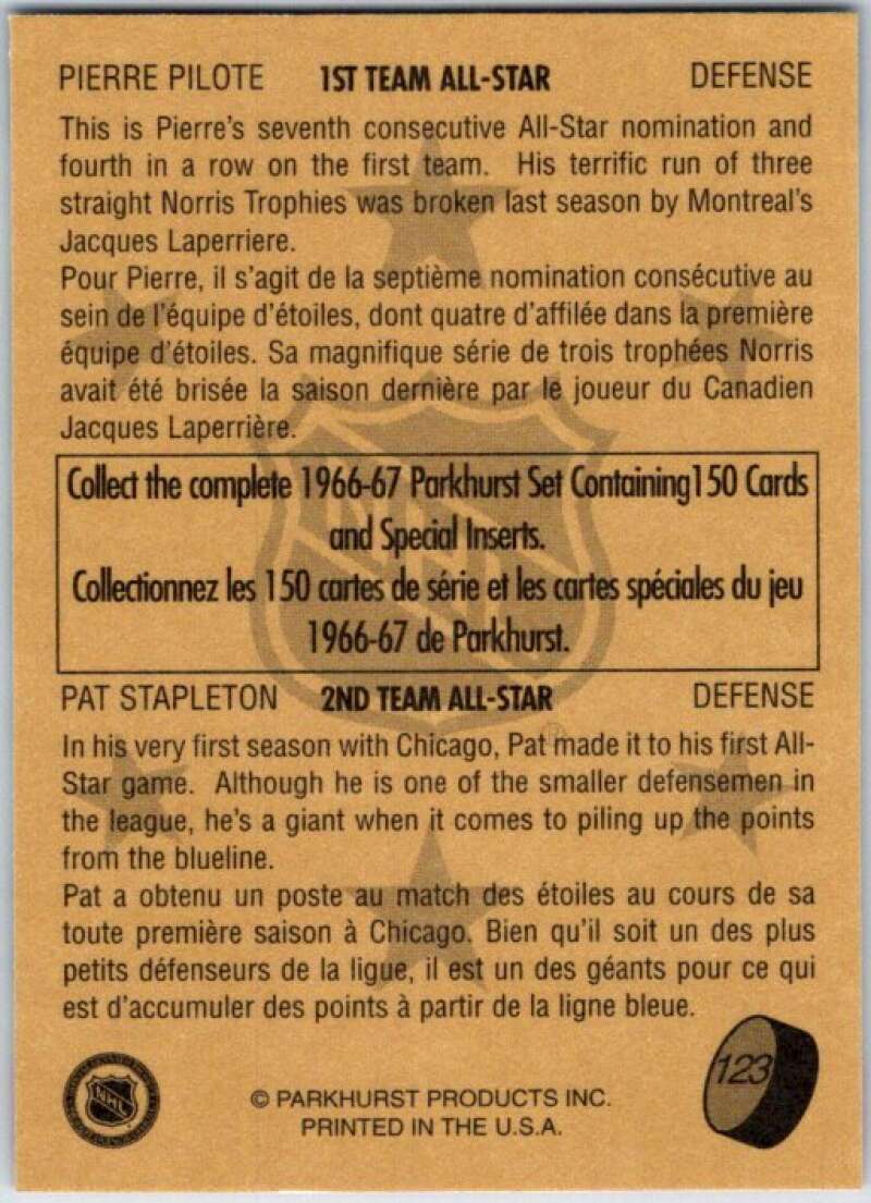 1995-96 Parkhurst '66-67 #123 Pilote AS V50772