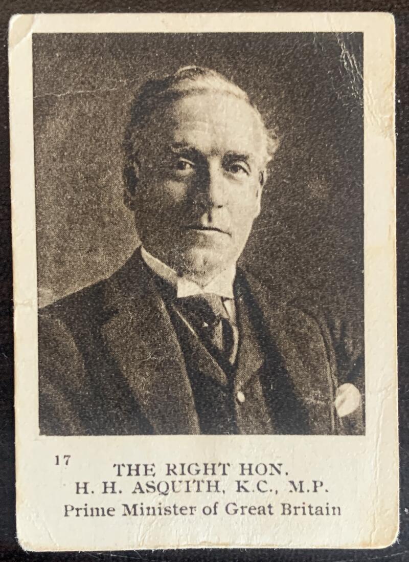 1916 Imperial Tobacco World War I C98 #17 H.H. Asquith R.C, M.P V50878