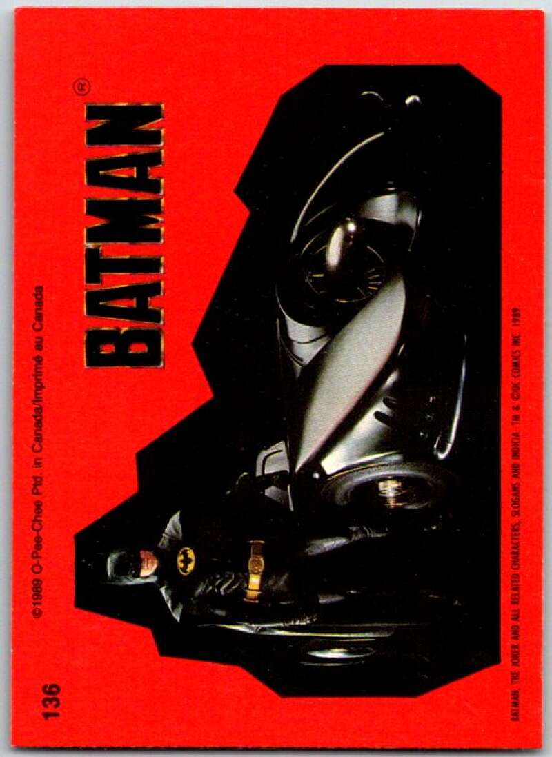 1989 O-Pee-Chee Batman #136 Batman Batmobile V50890