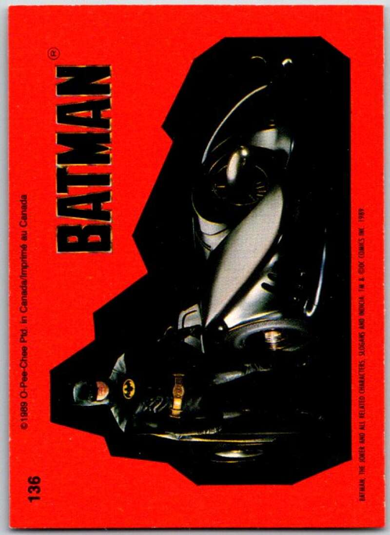 1989 O-Pee-Chee Batman #136 Batman Batmobile V50893
