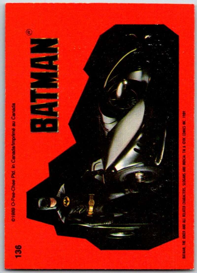 1989 O-Pee-Chee Batman #136 Batman Batmobile V50894