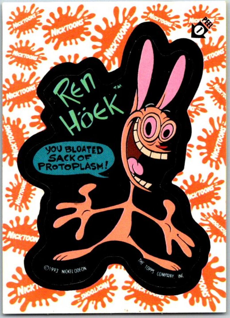 1994 Topps Ren & Stimpy Sticker Card Ren Hoek You Blocked.. V50963