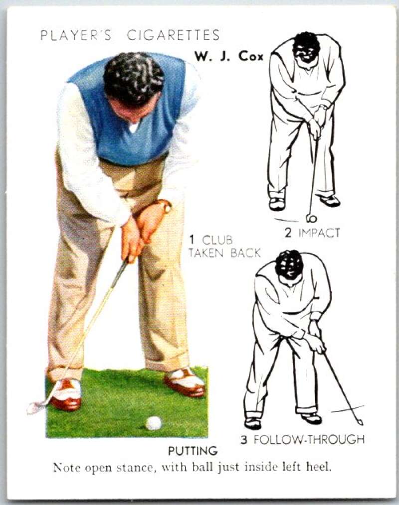 1939 John Player & Sons Cigarettes Golf #10 W.J. Cox V50999