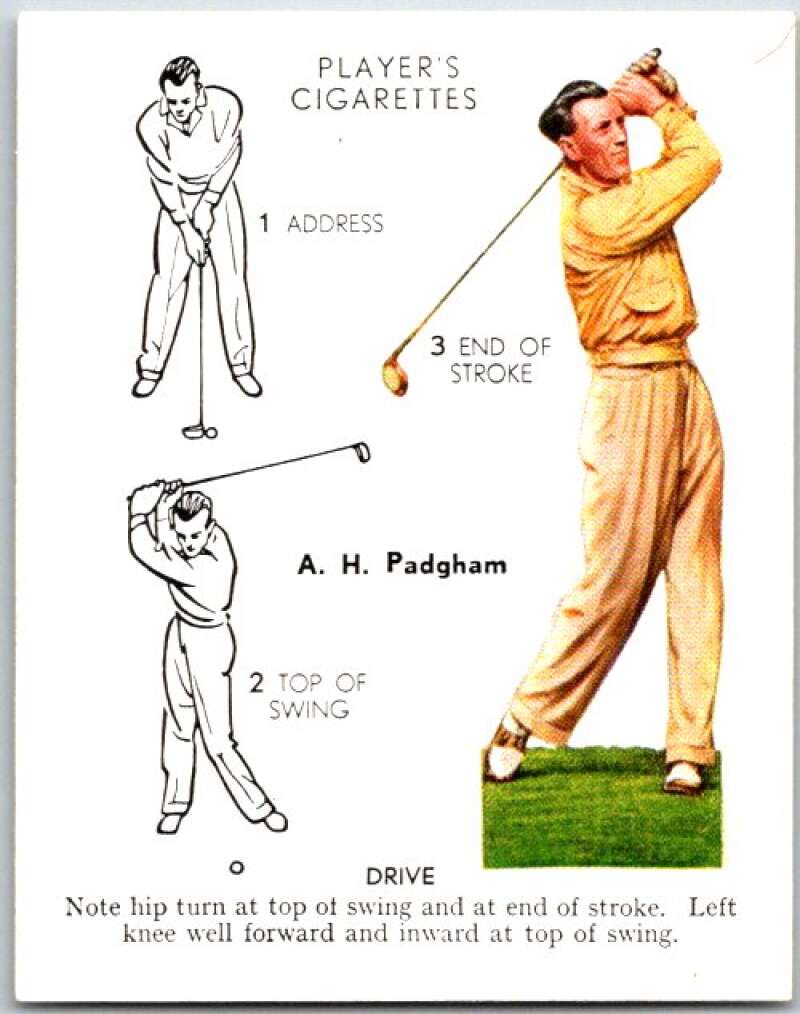 1939 John Player & Sons Cigarettes Golf #21 A.H. Padgham V51012