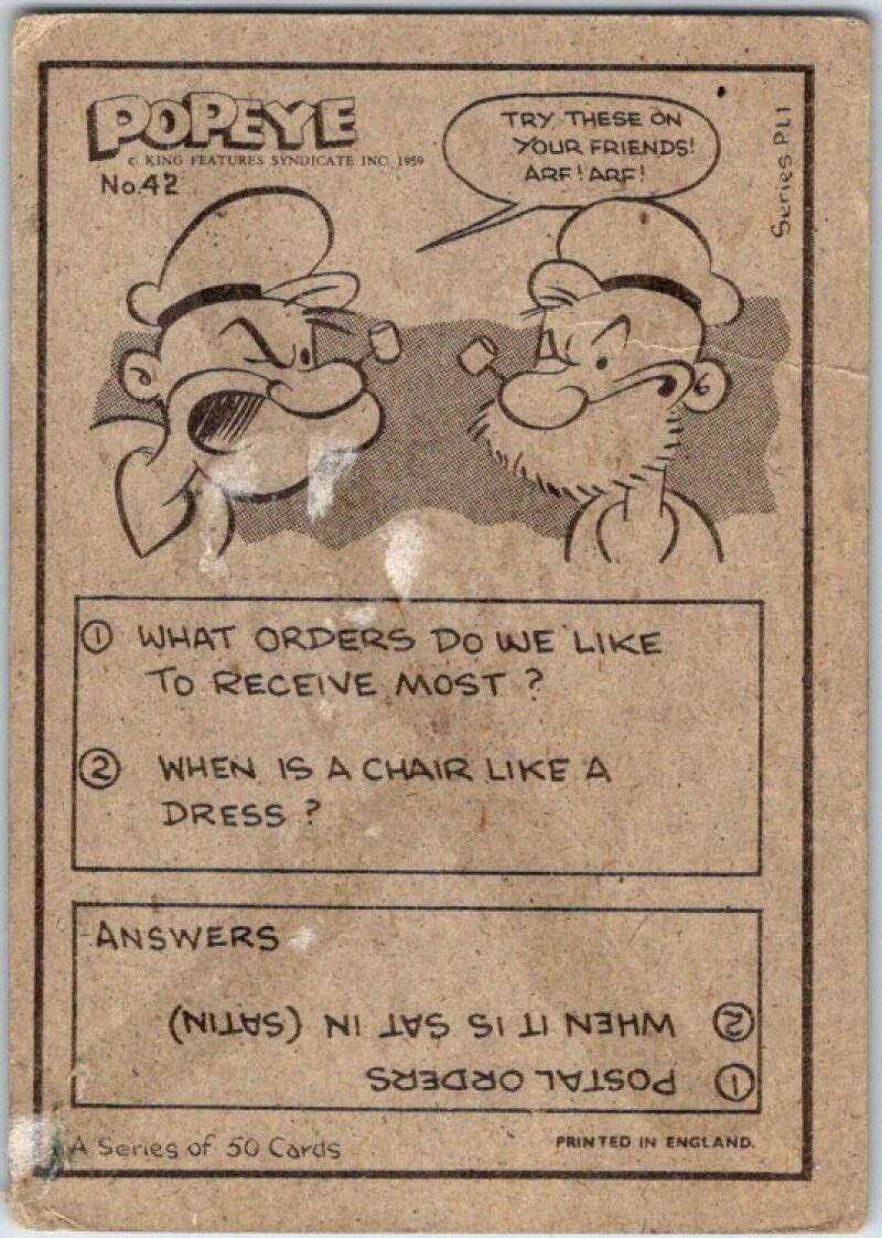 1959 Popeye CHIX #42 Don't give up, Wimpy V51020