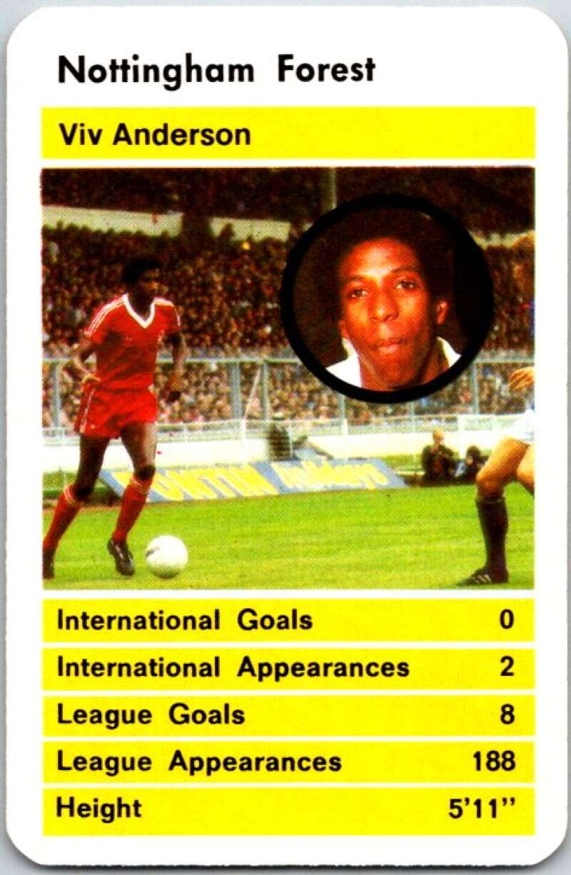 1981 Data British Stars Nottingham Forest Viv Anderson V51063