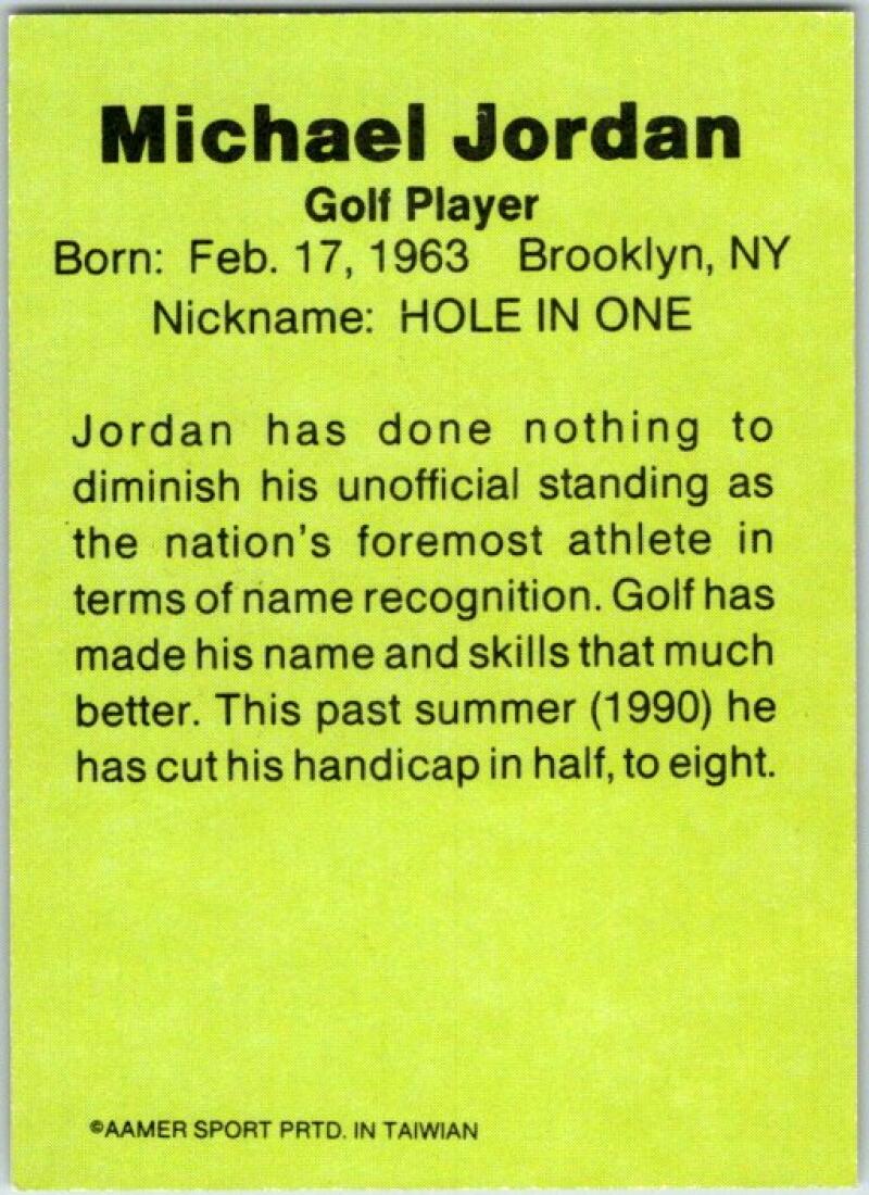 1991 Aamer Michael Jordan Knows Golf - Promo Card V51070