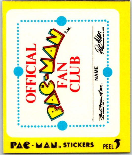 1980 Fleer Pac-Man Stickers #3 Official Pac-Man Fan Club  V51073