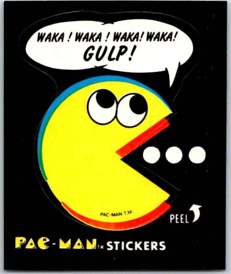 1980 Fleer Pac-Man Stickers #9 Waka! Waka! Gulp! V51076