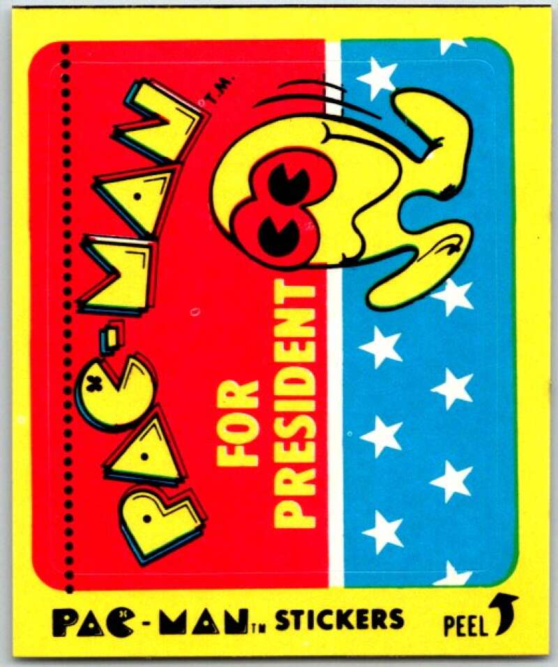 1980 Fleer Pac-Man Stickers #12 Pac-man For president V51077