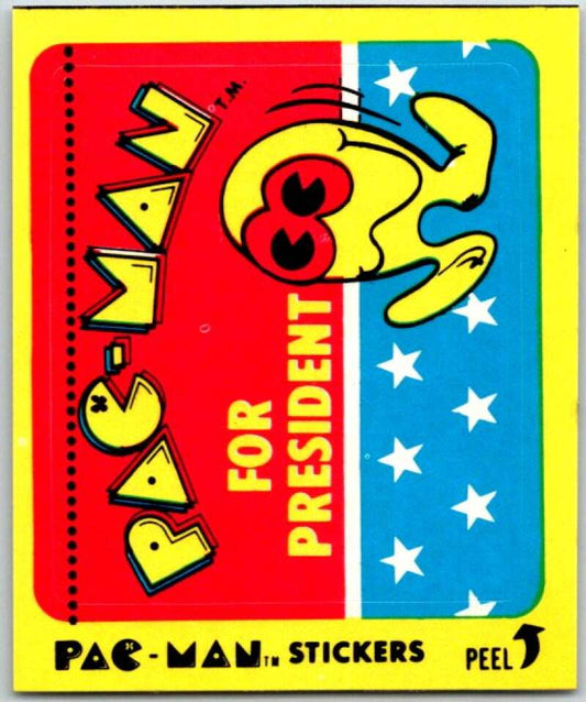 1980 Fleer Pac-Man Stickers #12 Pac-man For president  V51077