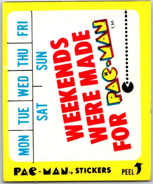 1980 Fleer Pac-Man Stickers #39 Weekends Were Made For..  V51082
