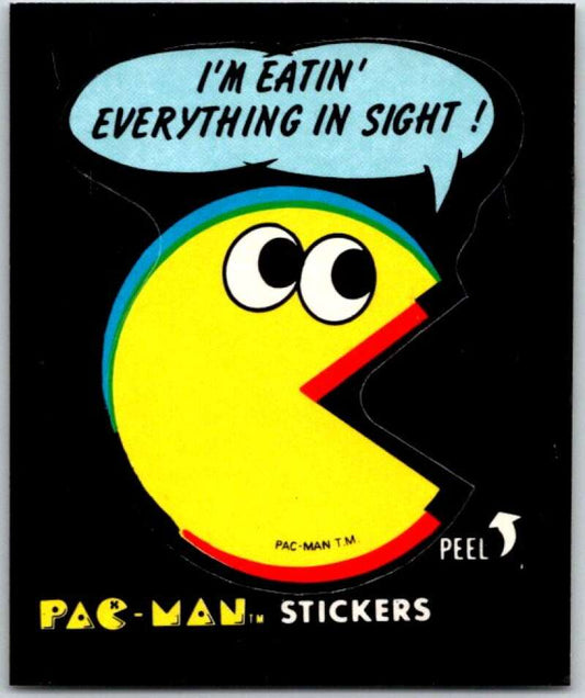 1980 Fleer Pac-Man Stickers #45 Im Eatin Everything  V51084
