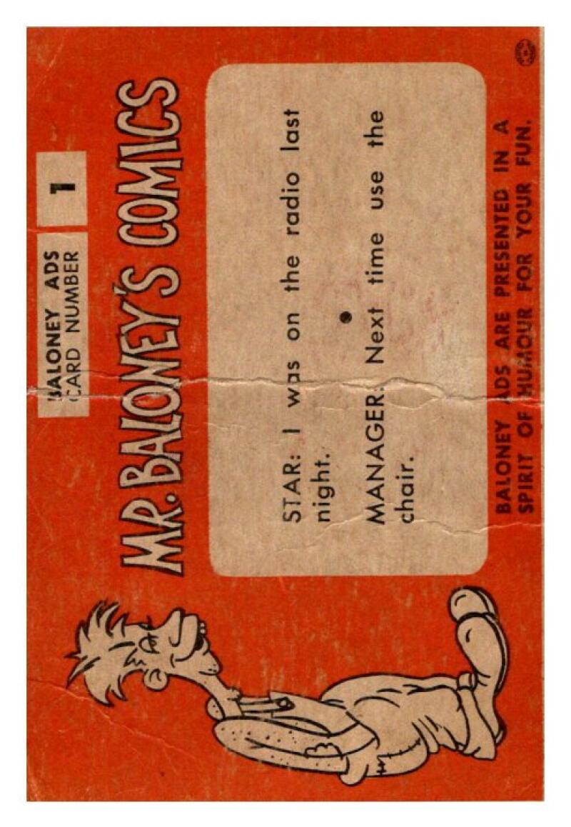 1960 Mr. Baloney's Comics Card #1 Use Dripton Tea Bags V51113