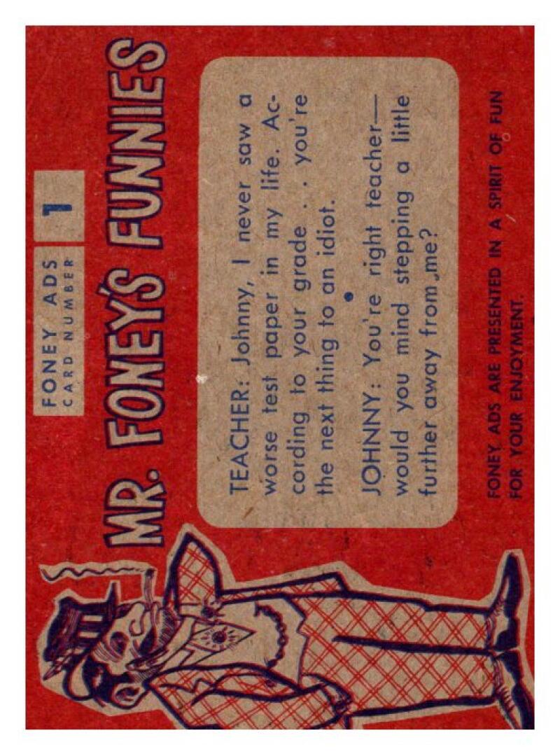 1960 Mr. Foney's Funnies Comics Card #1 Old Mice After-Shave V51123
