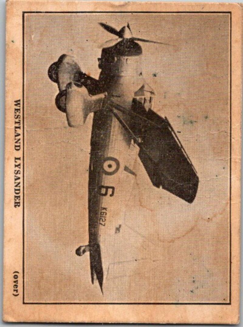 1940's Saratoga Products Chips Airplanes #21 Westland Lysander V51155