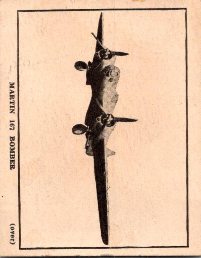 1940's Saratoga Products Chips Airplanes #30 Martin 167 Bomber V51158